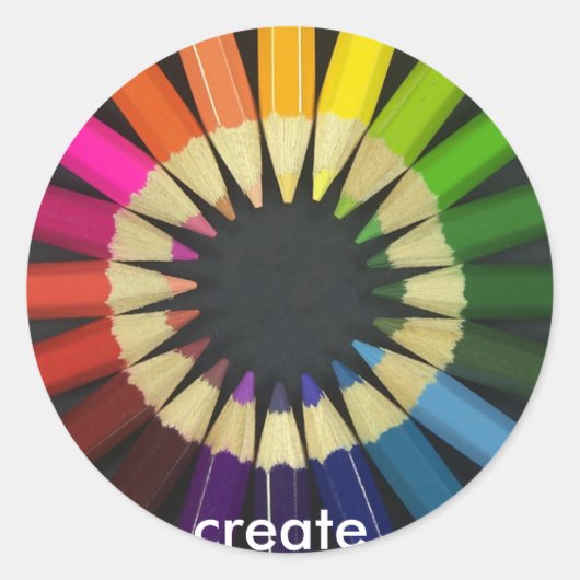 Creëer a Colorful Life Ronde Sticker (Voorkant)