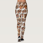 Creëer a Custom 7 Photo Collage Honeycomb Hexagon Leggings (Achterkant)