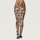 Creëer a Custom 7 Photo Collage Honeycomb Hexagon Leggings (Achterkant)
