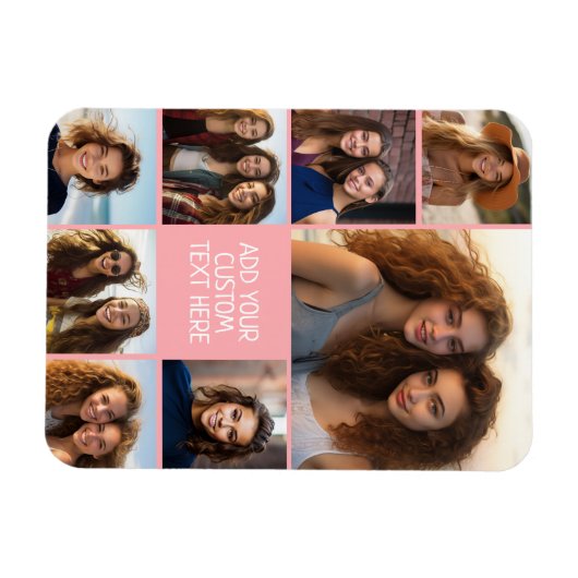 Creëer a Custom Fotocollage - 8 foto's - koraal Magneet (Horizontaal)