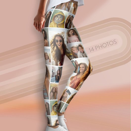 Creëer a Custom Photo Collage - 14 Foto's - Wit Leggings