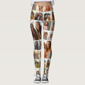 Creëer a Custom Photo Collage - 14 Foto's - Wit Leggings (Voorkant)