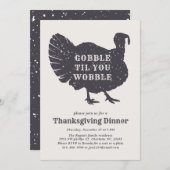 Creëer A Custom Slogan Turkey Thanksgiving Kaart (Voorkant / Achterkant)