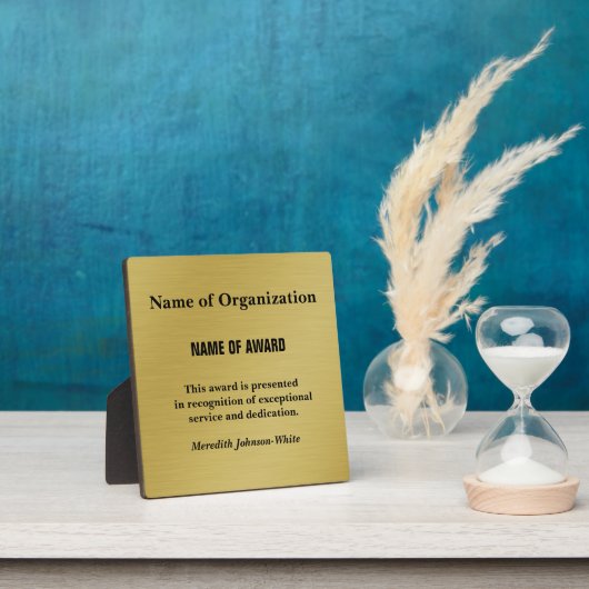Creëer a Custom Volunteer Recognition Award (Gold) Fotoplaat (Insitu)