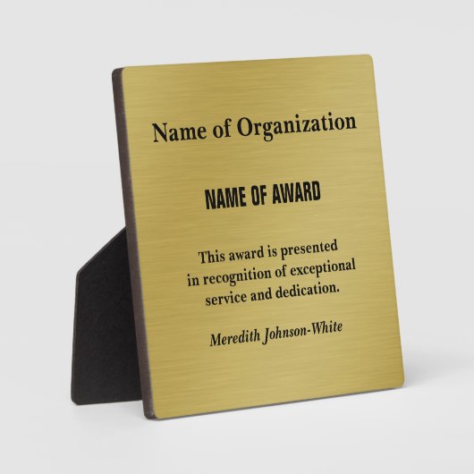 Creëer a Custom Volunteer Recognition Award (Gold) Fotoplaat (Voorkant)