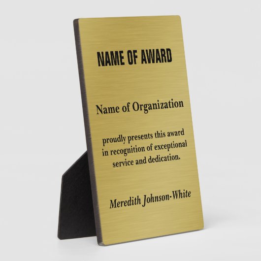 Creëer a Custom Volunteer Recognition Award (Gold) Fotoplaat (Zijkant)