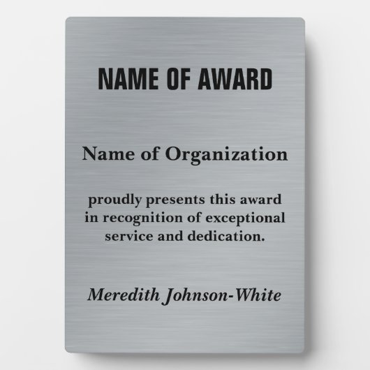 Creëer a Custom Volunteer Recognition Award (Silv) Fotoplaat (voorkant)