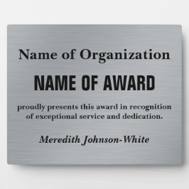 Creëer a Custom Volunteer Service Award (Silver) Fotoplaat