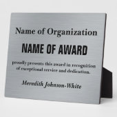 Creëer a Custom Volunteer Service Award (Silver) Fotoplaat (Zijkant)