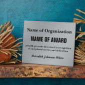 Creëer a Custom Volunteer Service Award (Silver) Fotoplaat (Zijkant)