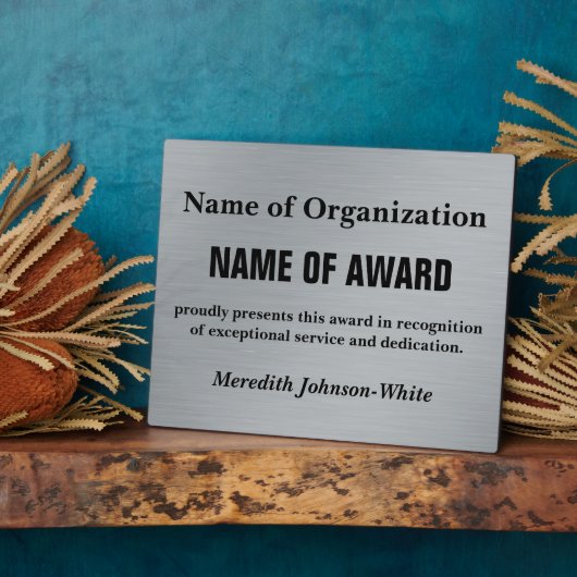 Creëer a Custom Volunteer Service Award (Silver) Fotoplaat (Zijkant)