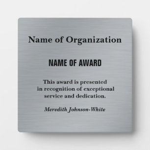 Creëer a Custom Volunteer Service Award (Silver) Fotoplaat