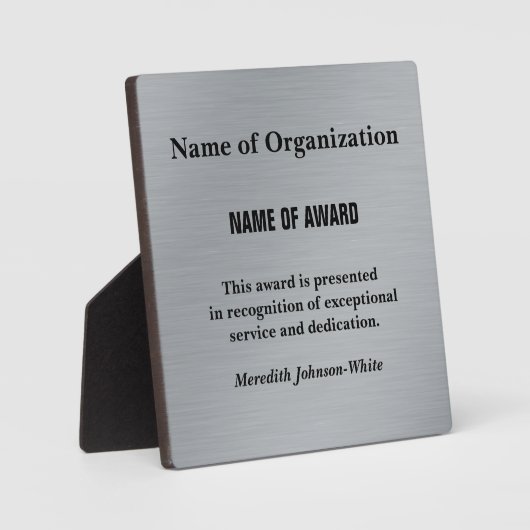 Creëer a Custom Volunteer Service Award (Silver) Fotoplaat (Voorkant)