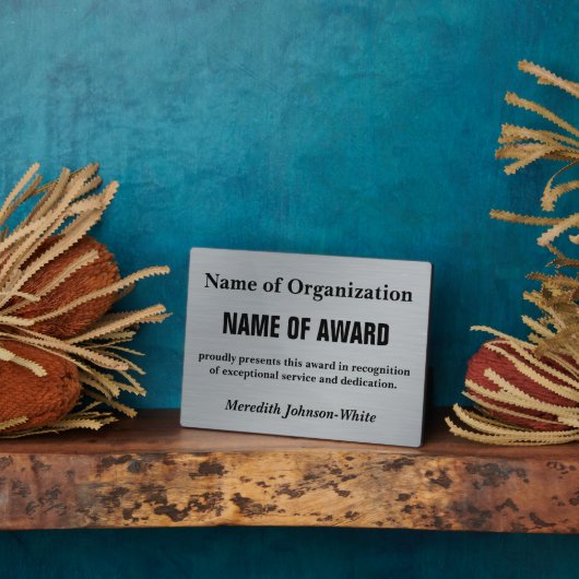 Creëer a Custom Volunteer Service Award (Silver) Fotoplaat (Zijkant)