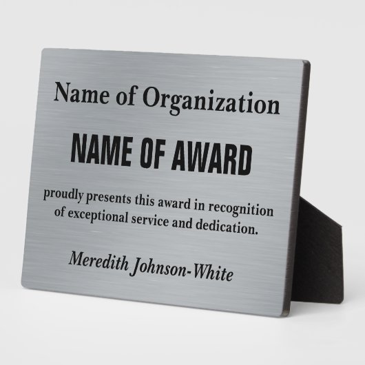 Creëer a Custom Volunteer Service Award (Silver) Fotoplaat (Zijkant)