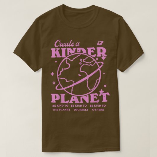 Creëer A Kinder Planet Aesthetic Trendy Lover Eart T-shirt (Design voorkant)