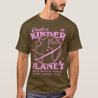 Creëer A Kinder Planet Aesthetic Trendy Lover Eart T-shirt