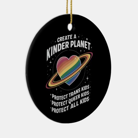 Creëer A Kinder Planet voor LGBTQ Jeugd Keramisch Ornament (Rechts)