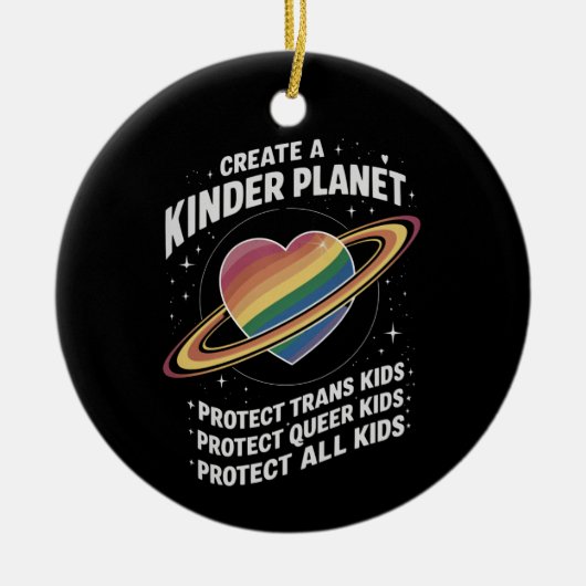 Creëer A Kinder Planet voor LGBTQ Jeugd Keramisch Ornament (Voorkant)
