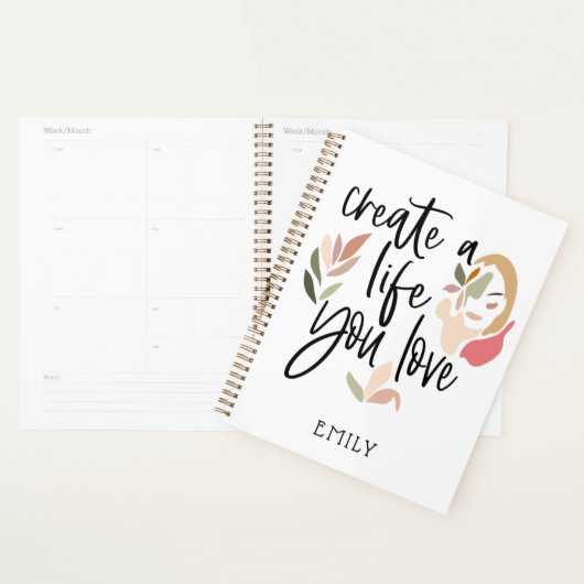 Creëer A Life You Love Motivatie Quote White Planner (Display)