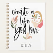 Creëer A Life You Love Motivatie Quote White Planner (Voorkant)