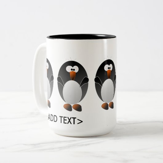 Creëer a Linux Penguin Tweekleurige Koffiemok (Voorkant links)