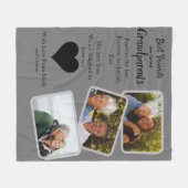 Creëer a Modern Grootouders 3 foto Collage Fleece Deken (Voorkant (Horizontaal))