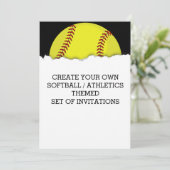 Creëer a Softball Game Geërigeerde Uitnodiging (Staand voorkant)