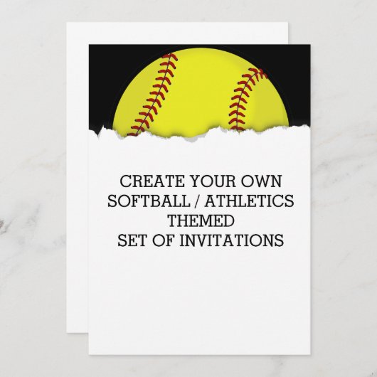 Creëer a Softball Game Geërigeerde Uitnodiging (Voorkant / Achterkant)