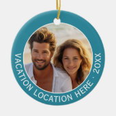 Creëer A Vacation Souvenir met Foto en Tekst Keramisch Ornament (Voorkant)
