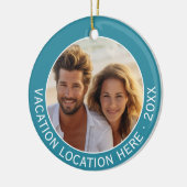 Creëer A Vacation Souvenir met Foto en Tekst Keramisch Ornament (Links)