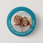 Creëer A Vacation Souvenir met Foto en Tekst Ronde Button 5,7 Cm (Voorkant)