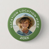 Creëer A Vacation Souvenir met Foto en Tekst Ronde Button 5,7 Cm (Voorkant)