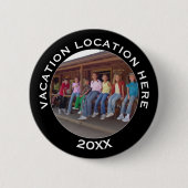 Creëer A Vacation Souvenir met Foto en Tekst Ronde Button 5,7 Cm (Voorkant)
