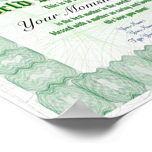 Creëer a World's Best Mam Certificate Poster (Hoek)