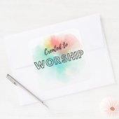 Creëer aan Worship Vierkante Sticker (Envelop)