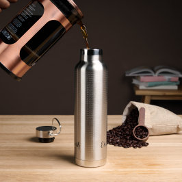 Creëer Aangepast stijlvol gecheckt modern monogram Waterfles