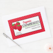 Creëer Aangepaste Aardbeien Voedsel Verpakking Rechthoekige Sticker (Envelop)