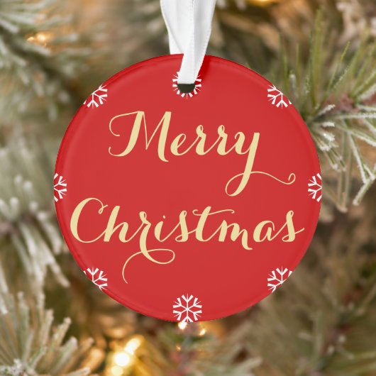 Creëer Aangepaste Elegant Merry Kerstmis op maat Ornament (Boom)