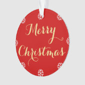 Creëer Aangepaste Elegant Merry Kerstmis op maat Ornament (voorkant)