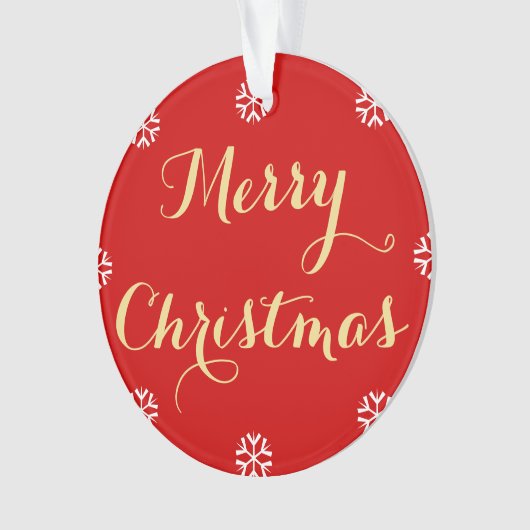 Creëer Aangepaste Elegant Merry Kerstmis op maat Ornament (voorkant)