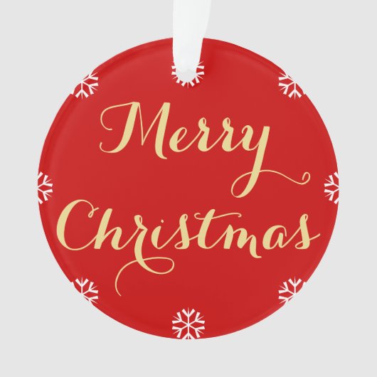 Creëer Aangepaste Elegant Merry Kerstmis op maat Ornament (voorkant)