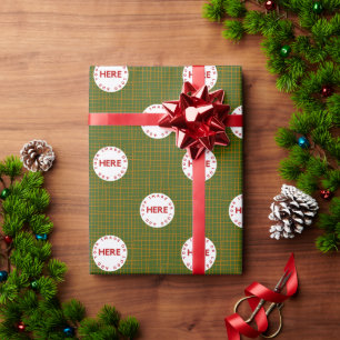 Creëer Aangepaste foto Logo Groene kerstkerst Cadeaupapier