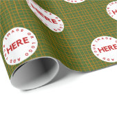 Creëer Aangepaste foto | Logo Groene kerstkerst Cadeaupapier (Rol Hoek)