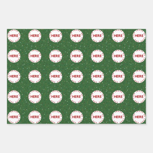 Creëer Aangepaste foto | Logo Modern Green Red Bla Inpakpapier Vel (Voorkant)