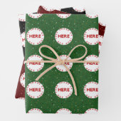 Creëer Aangepaste foto | Logo Modern Green Red Bla Inpakpapier Vel (In situ)