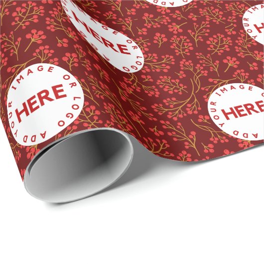 Creëer Aangepaste foto | Logo moderne kerstmis Cadeaupapier (Rol Hoek)