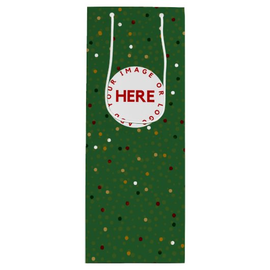 Creëer Aangepaste foto of Logo Moderne Kerst met g Wijn Cadeautas (Voorkant)