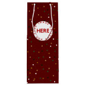 Creëer Aangepaste foto of Logo Moderne Rode Kerstm Wijn Cadeautas (Achterkant)