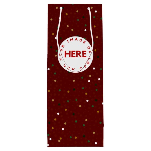 Creëer Aangepaste foto of Logo Moderne Rode Kerstm Wijn Cadeautas (Achterkant)